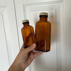Vintage Amber Glass medicine Bottles